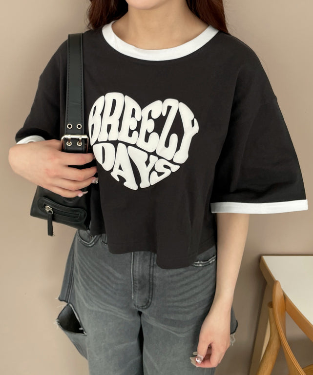 リンガーショートT/ブラック モデル：160cm M着用