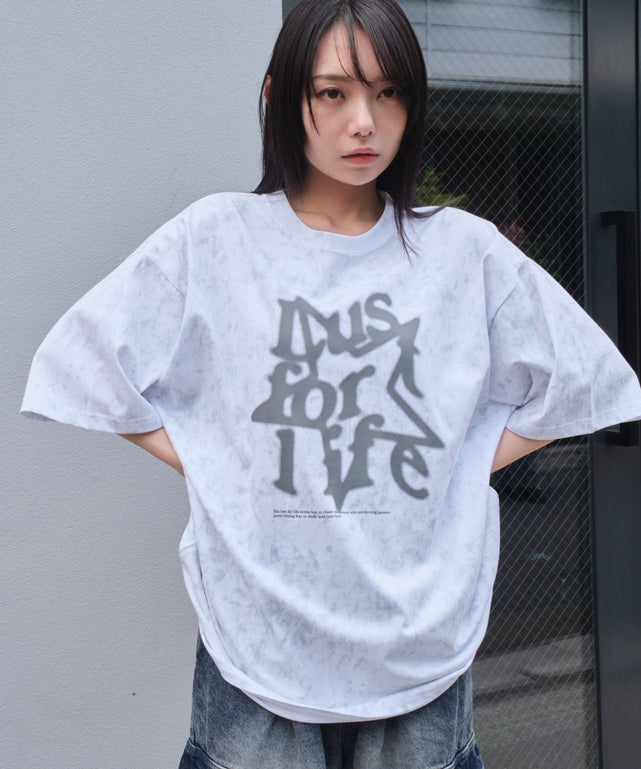 スノーパターングラフィックT（SS）/ホワイト　モデル:159cm L着用
