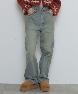 デニム淡加工　モデル：163cm M着用