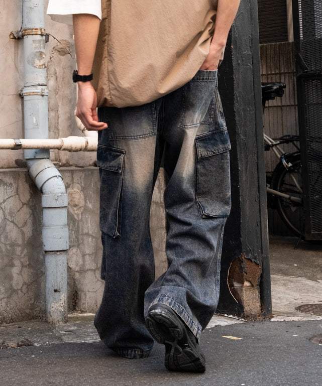 デニム中濃加工 モデル：175cm L着用
