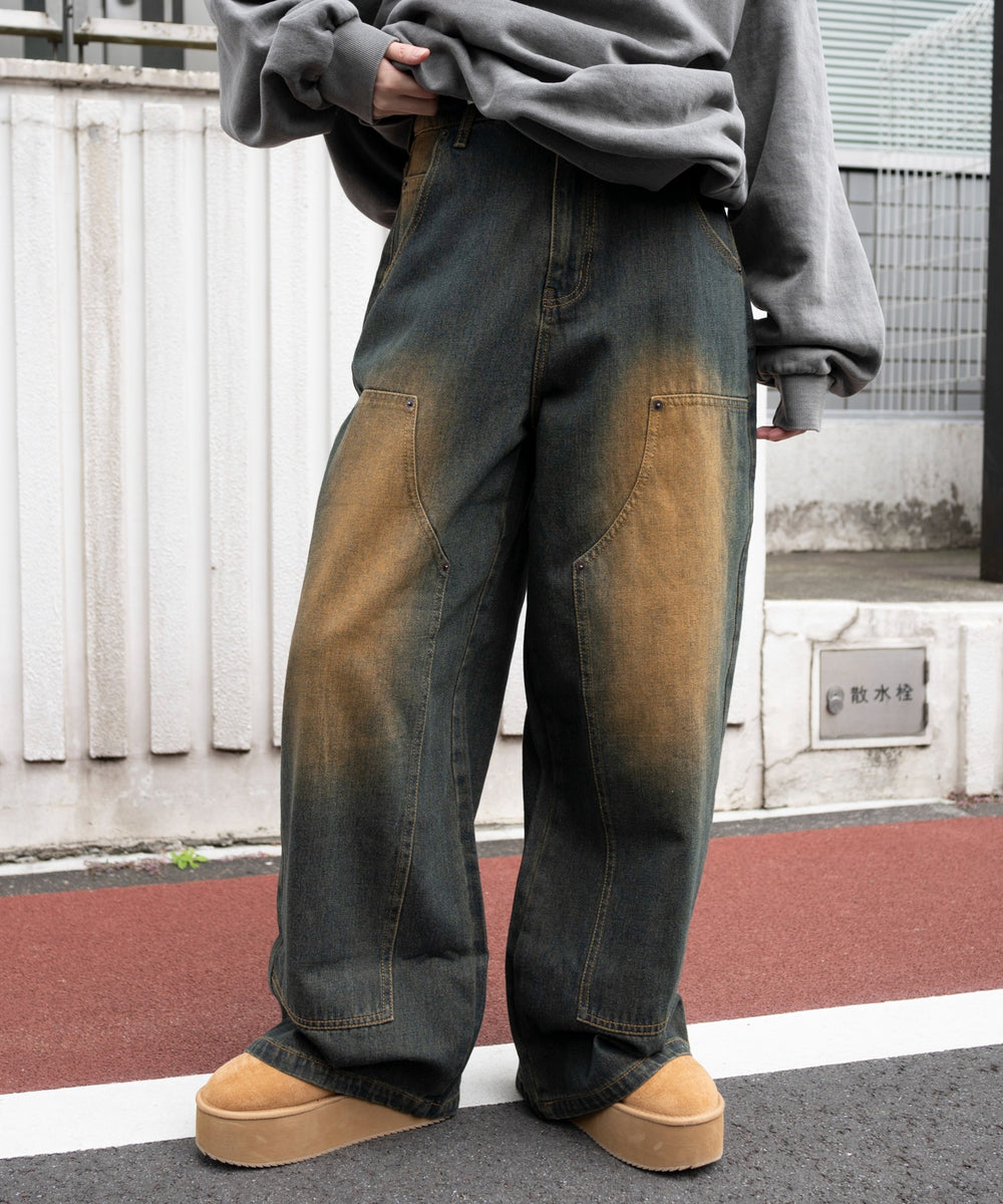 デニム濃加工 モデル：155cm M着用