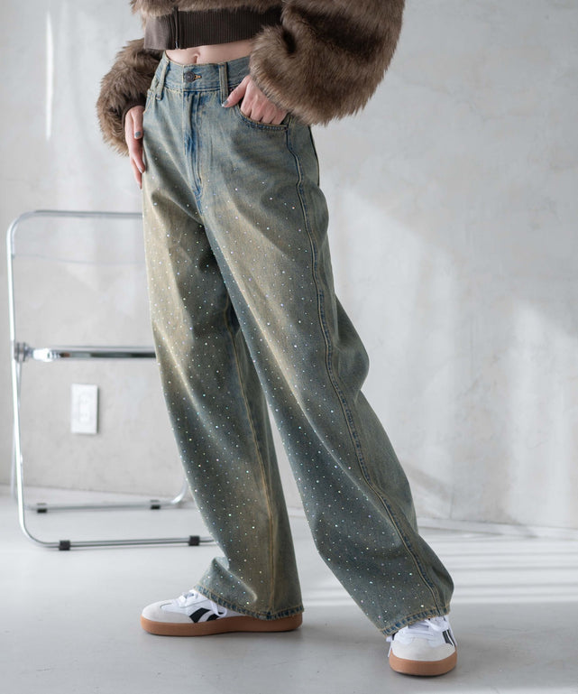デニム淡加工 モデル：161cm M着用