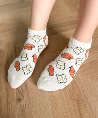 ゆるアニマル総柄ショートソックス(23-25cm)
