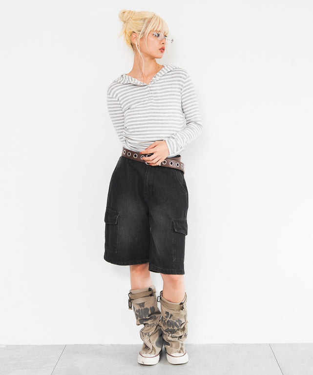 グレーボーダー モデル：166cm F着用