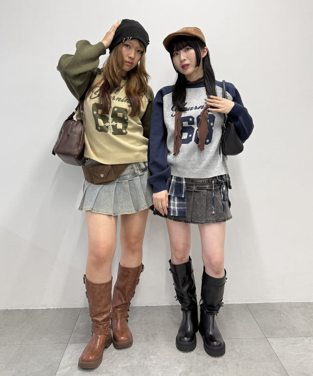 グラフィックニットプルオーバー