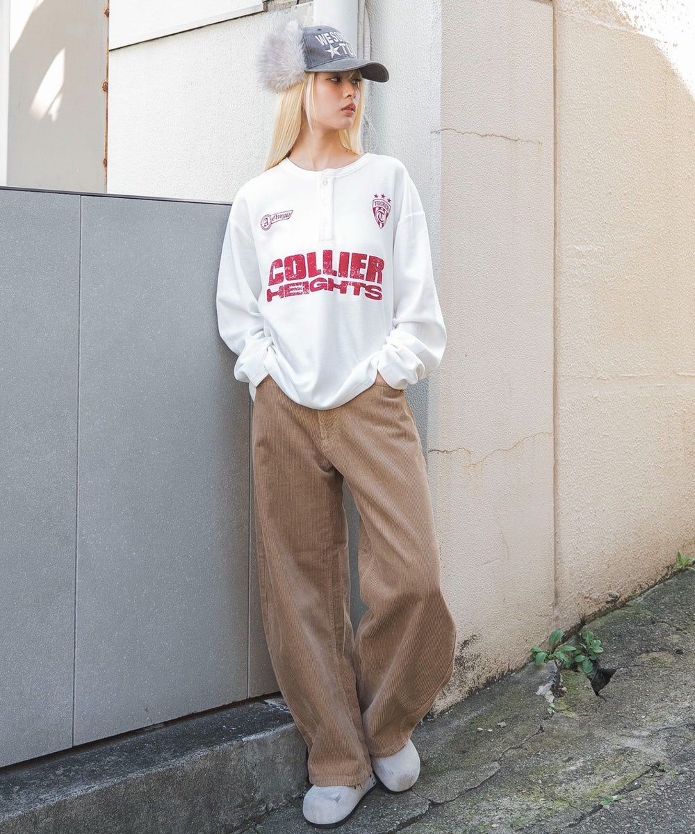 コーデュロイワイドカーブパンツ