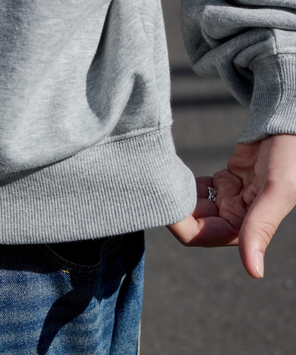 シャツレイヤードスウェットプルオーバー