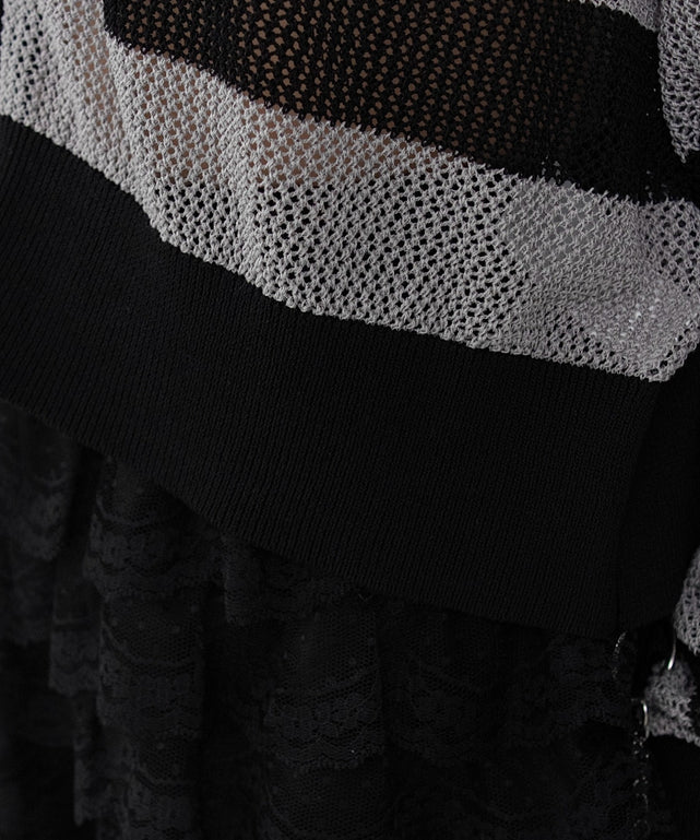 刺繍ロゴメッシュニットパーカー