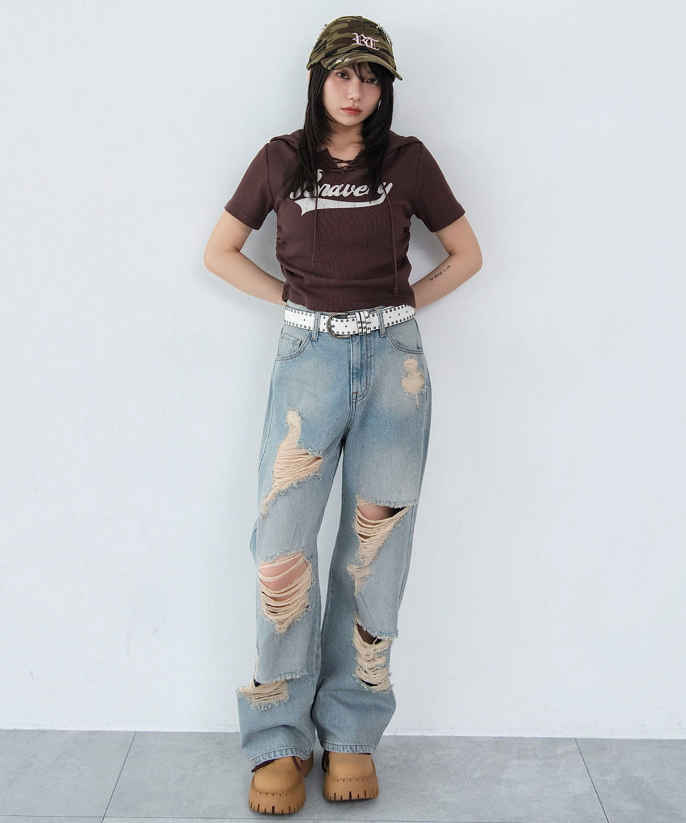 ブラウン　モデル：159cm F着用