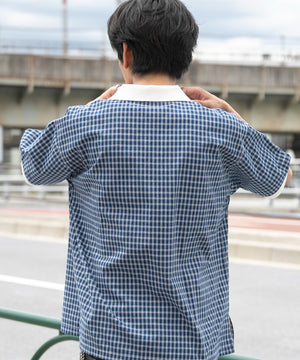 ブルーチェック1 モデル：180cm L着用