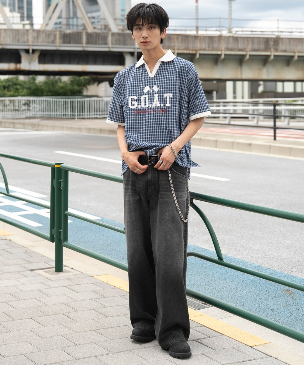ブルーチェック1 モデル：180cm L着用