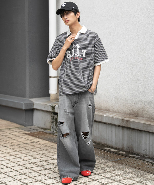 ブラックチェック1 モデル：180cm L着用