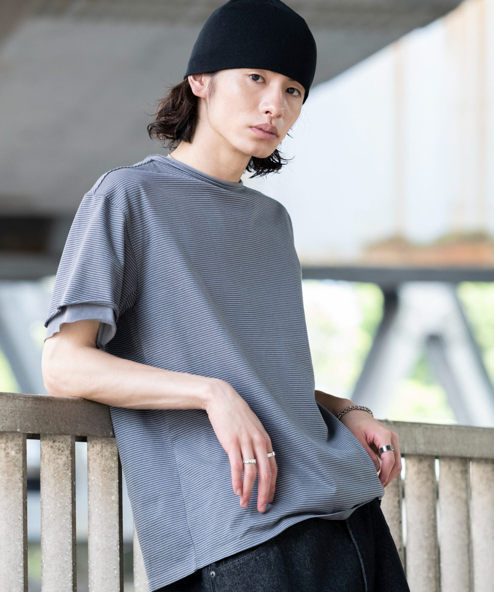 グレーボーダー モデル：182cm L着用