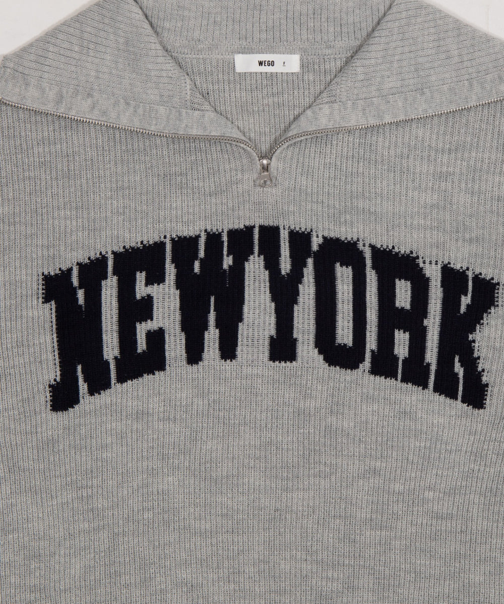NEWYORKハーフジップニット