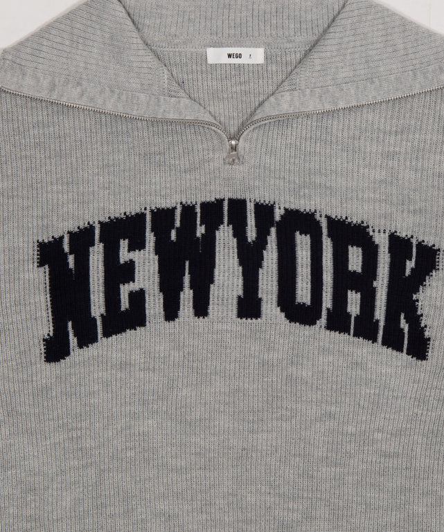 NEWYORKハーフジップニット