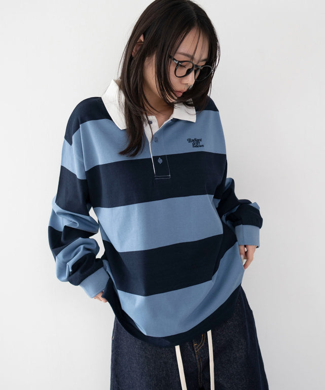 ラガービッグT/ブルー　モデル：159cm F着用
