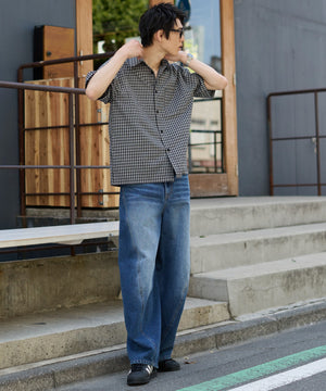 デニム中濃加工 モデル：181cm L着用