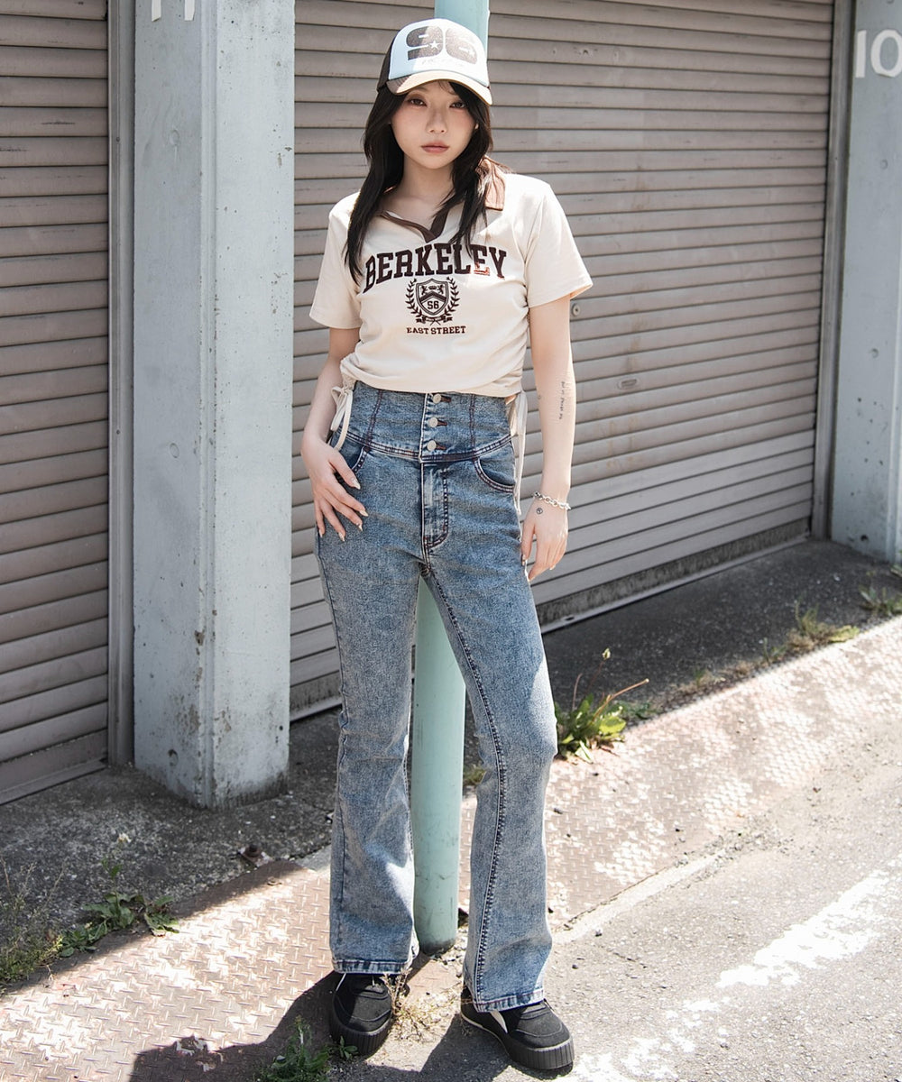 デニム中濃加工　モデル：159cm M着用