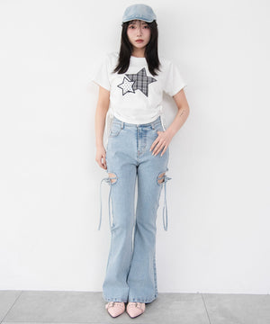 デニム淡加工　モデル：159cm M着用