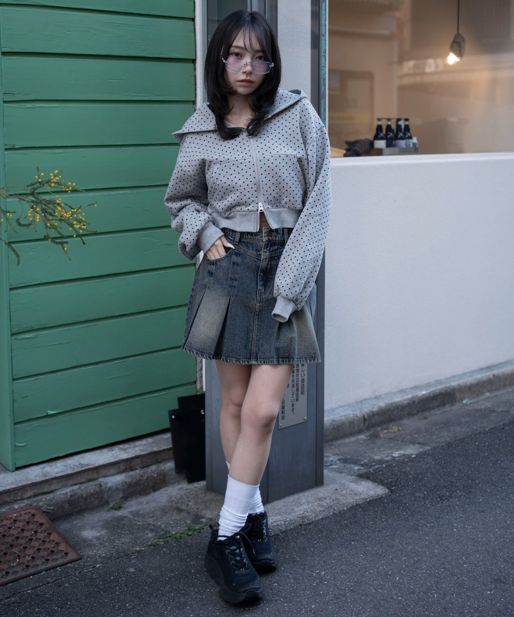 デニム中濃加工　モデル：159cm M着用