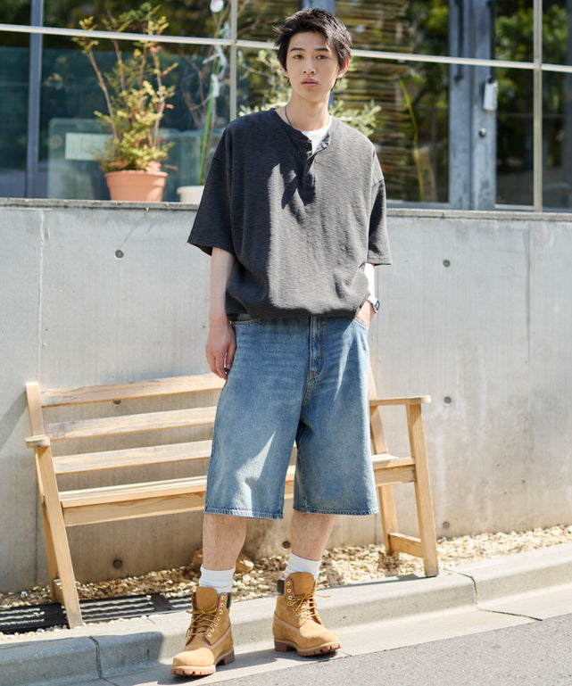 デニム中濃加工 モデル：181cm L着用
