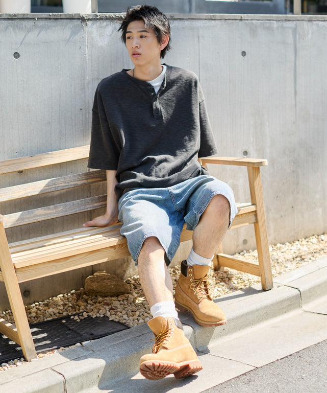デニム中濃加工 モデル：181cm L着用