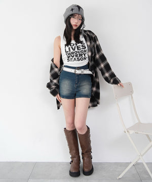 デニム中濃加工　モデル：159cm M着用