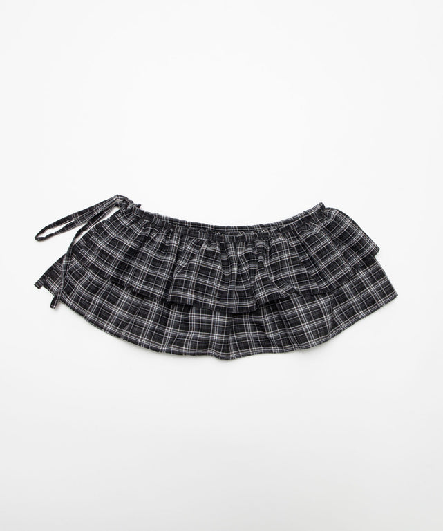 チェックダブルラップスカート
