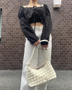 フロントリボンブラウス