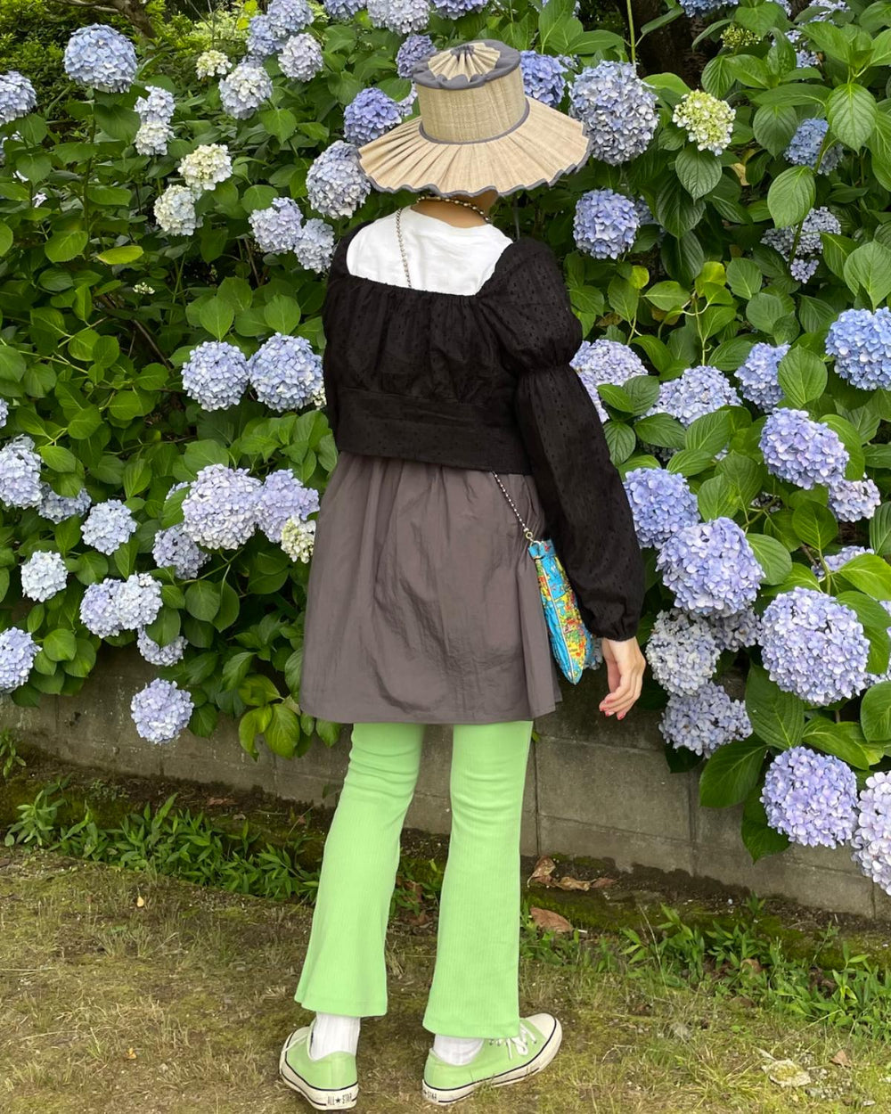 フロントリボンブラウス