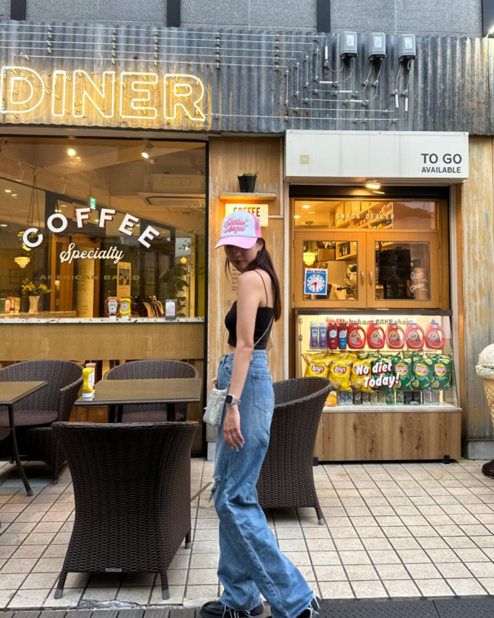カッティングワイドデニム　