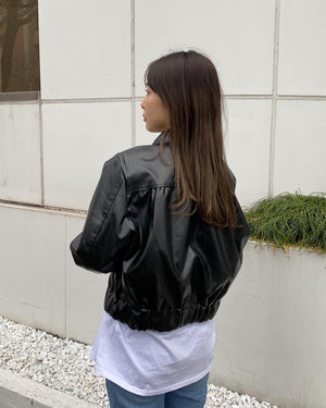PUショートブルゾン