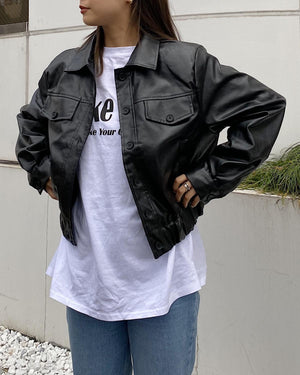 PUショートブルゾン