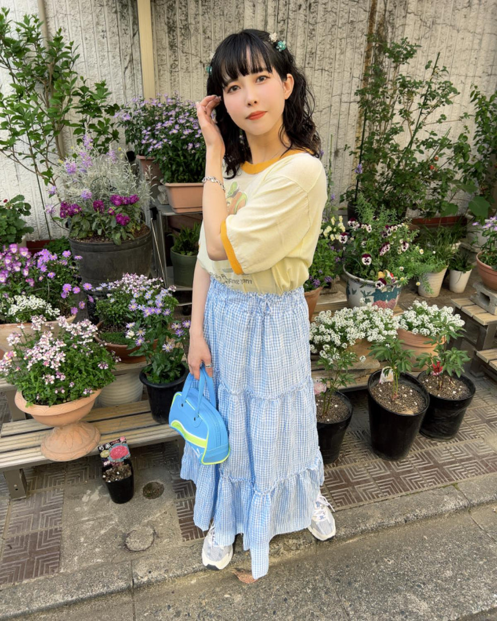 チェックティアードマキシスカート