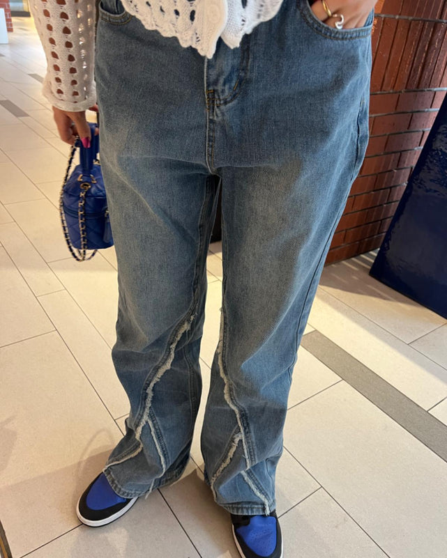 フリンジデザインデニムパンツ