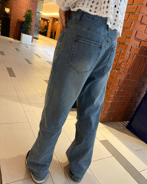 フリンジデザインデニムパンツ