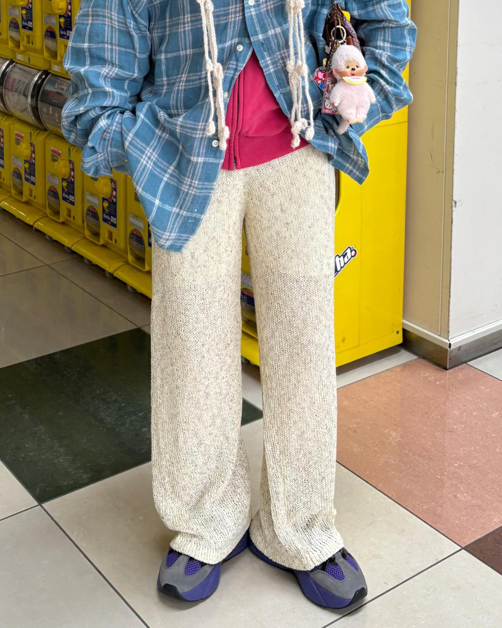アサタッチミックスニットパンツ
