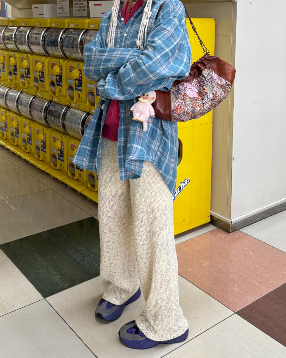 アサタッチミックスニットパンツ