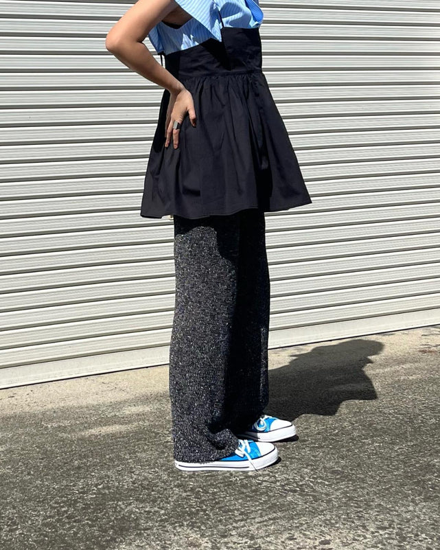 アサタッチミックスニットパンツ