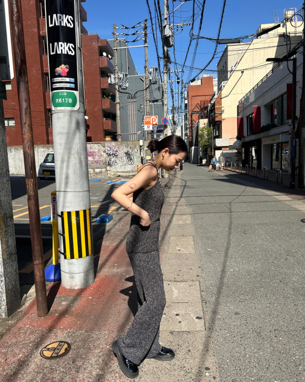 アサタッチミックスニットパンツ