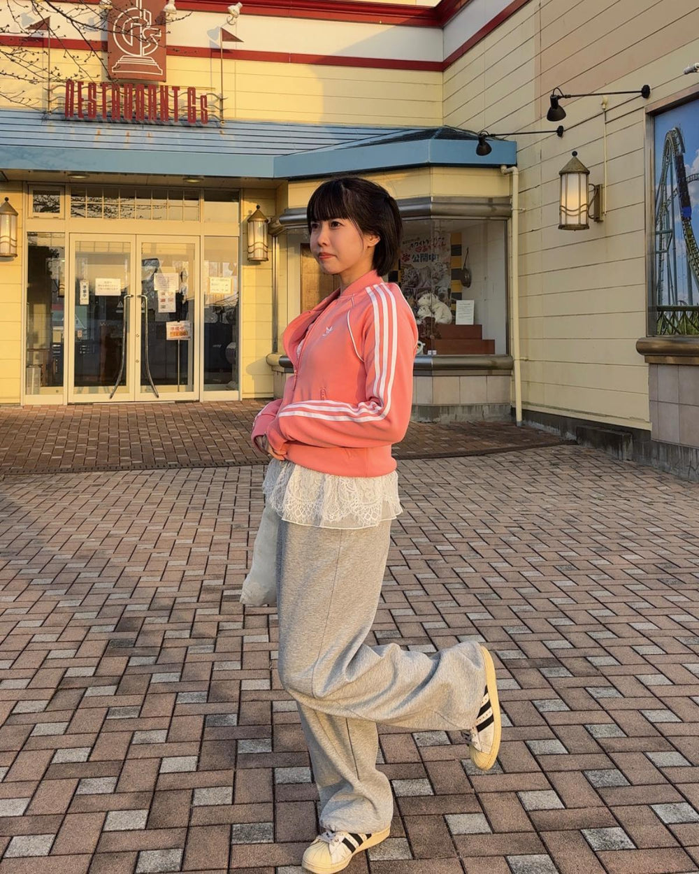 レースレイヤードパンツ