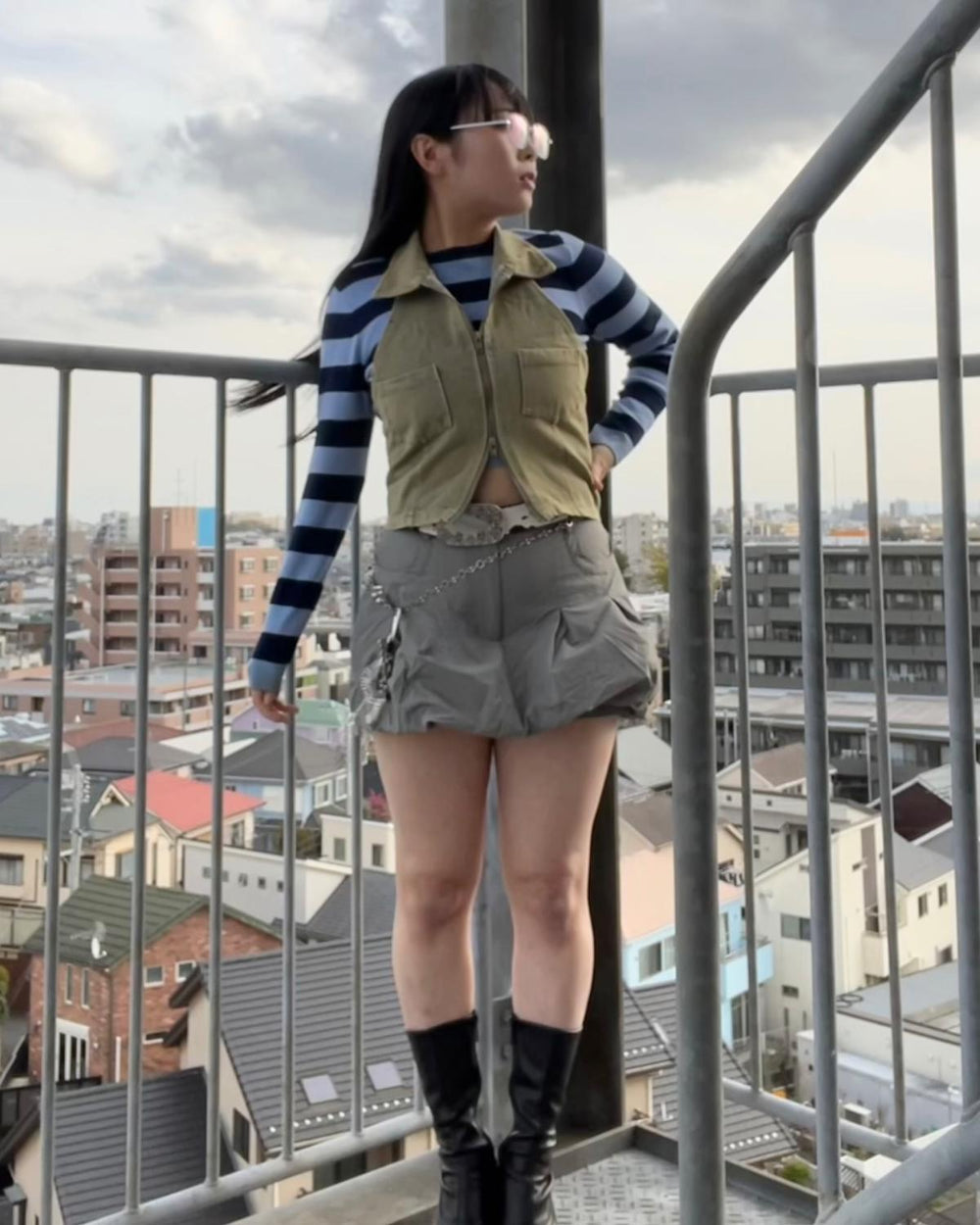 Vネックデニムベスト