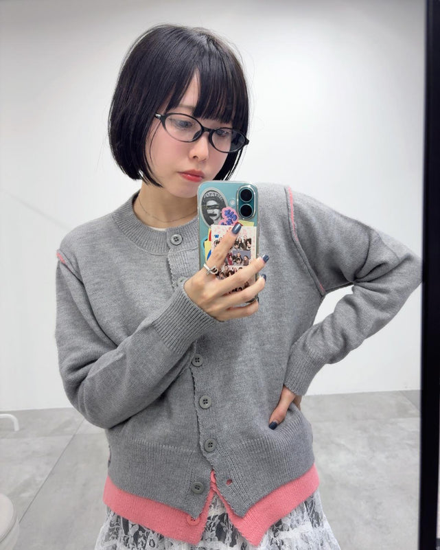 レイヤードデザインカーディガン