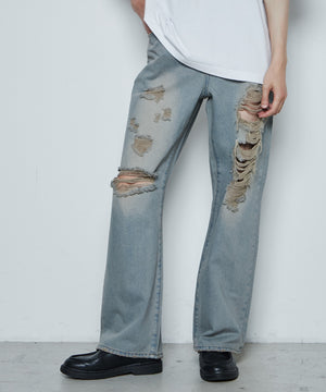 デニム中濃加工色 モデル：181cm L着用