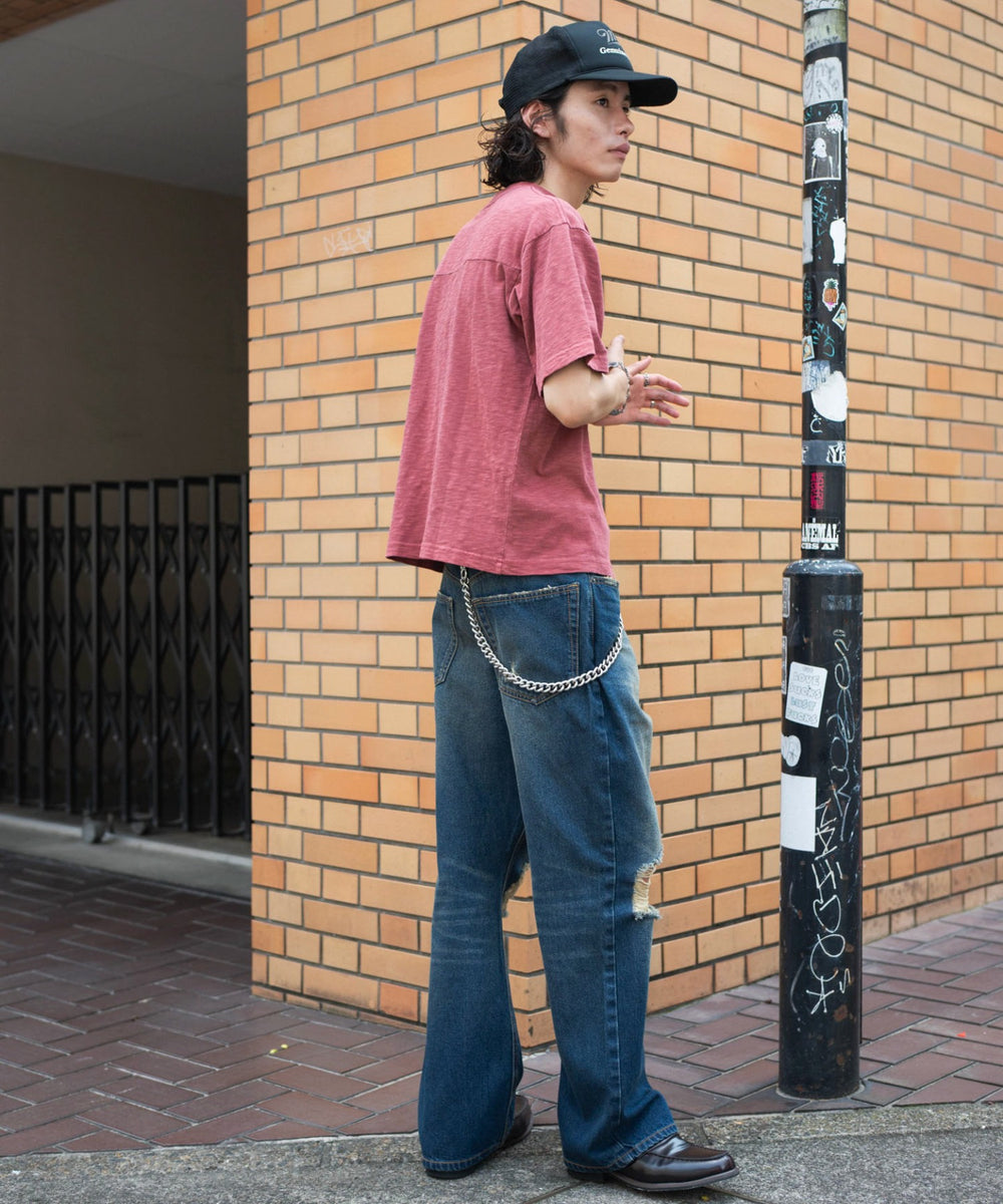デニム中濃加工 モデル：182cm L着用