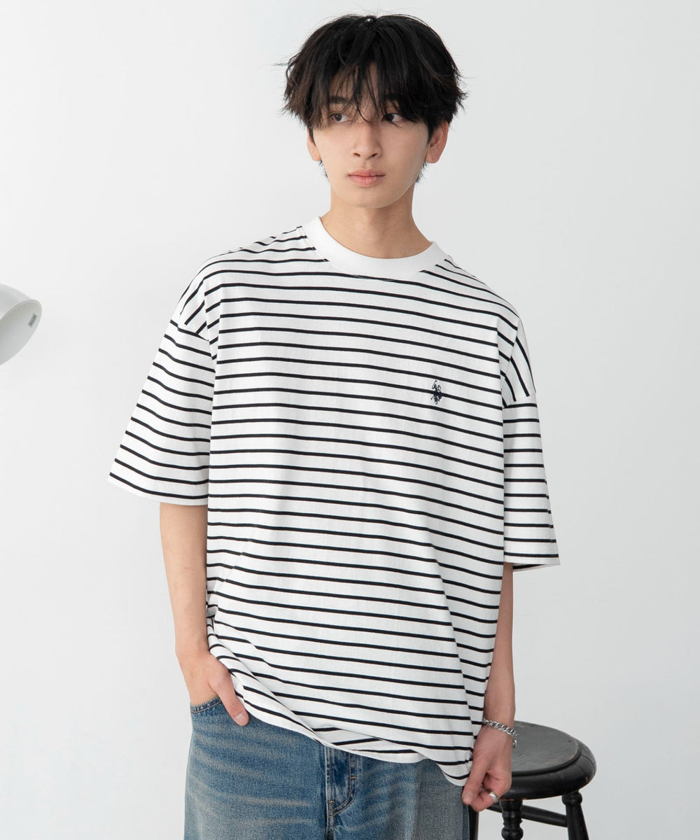 ホワイトボーダー モデル:180cm Lサイズ着用